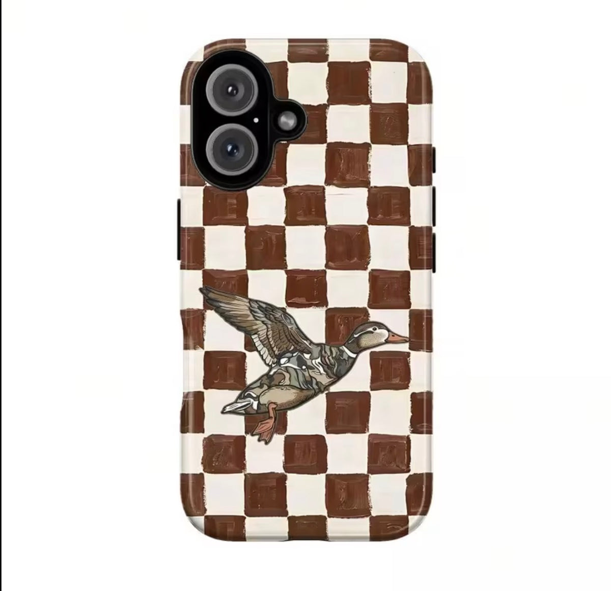 Checkered duck camo phone case