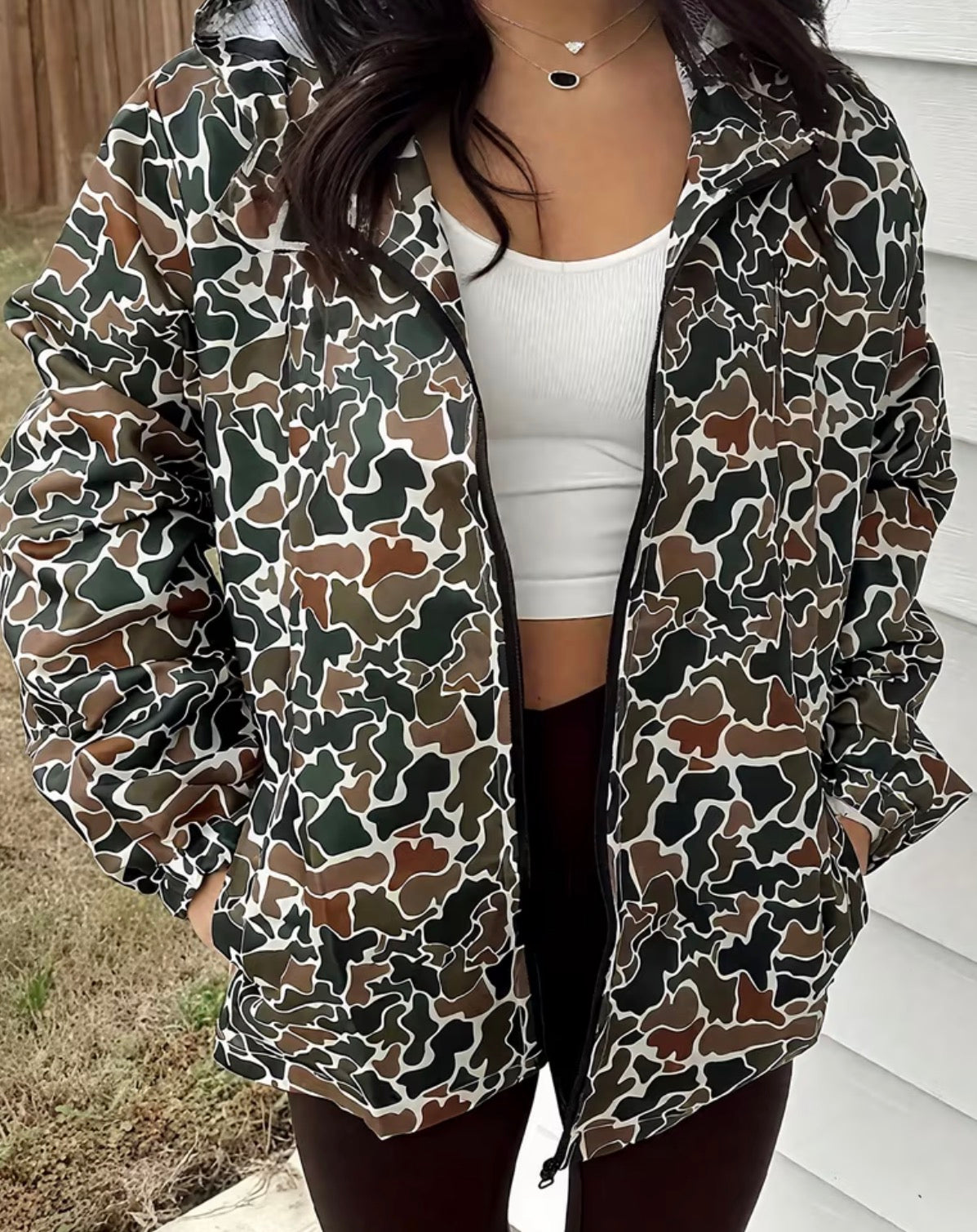 Camo rain jacket